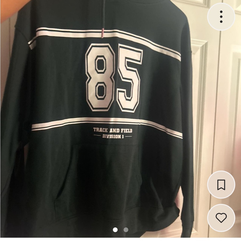 Dark Green and White Hoodie